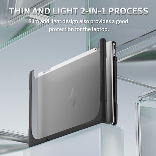 Batianda Protective Case for HP Envy x360 2-in-1 14 Inch 2024, Black | Shockproof TPU Bumper with Matte Durable Hard Shell and 360° Flip Support, Fits 14-fc0000 and 14-fa0000 Series - color: Black