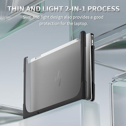 Batianda Protective Case for HP Envy x360 2-in-1 14 Inch 2024, Black | Shockproof TPU Bumper with Matte Durable Hard Shell and 360° Flip Support, Fits 14-fc0000 and 14-fa0000 Series - color: Black