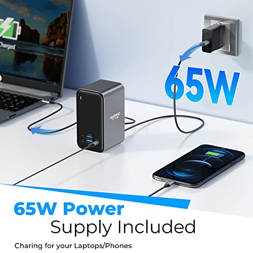 USB C Docking Station Dual Monitor 7 USB A/C, Plug and Play | 2 HDMI+VGA, SD/microSD, Ethernet, Audio, 65W Power Adapter, Laptop Docking Station for Windows Lenovo/HP/Dell, Home Office