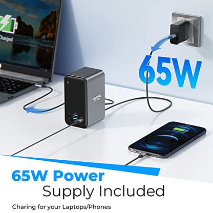 USB C Docking Station Dual Monitor 7 USB A/C, Plug and Play | 2 HDMI+VGA, SD/microSD, Ethernet, Audio, 65W Power Adapter, Laptop Docking Station for Windows Lenovo/HP/Dell, Home Office