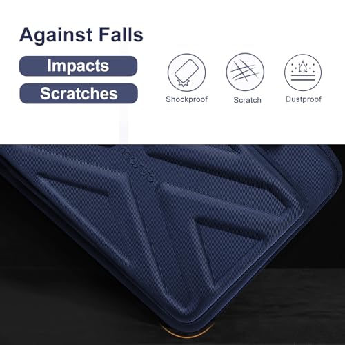 MOSISO Hard Laptop Case 15-15.6 inch, Shockproof Laptop Sleeve with Handle | Compatible with MacBook 16, HP Acer Dell Lenovo ASUS, Waterproof EVA Carrying Case Computer Bag with Pocket&Belt, Navy Blue - color: Navy Blue, size: 16 inch