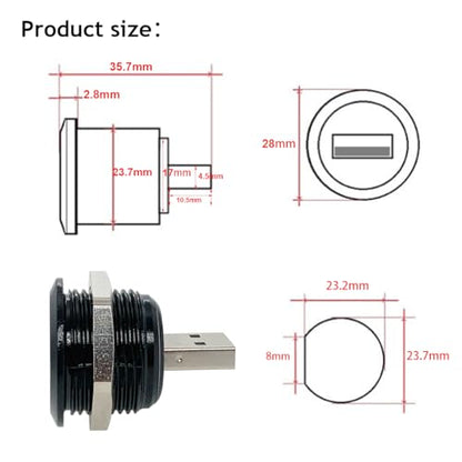 PENGLIN 5PCS USB3.0 Male to Female Converter Extender Connector | 5Gbps Super Fast Transfer,Bulkhead Pass-Through Design,Zinc Alloy Wear-Resistant Shell,Nut Lock Bulkhead Mount - size: USB 3.0(5PCS)-Single port