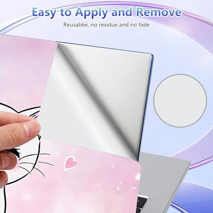 Laptop Skin Sticker Decal Cover,Cute Pink Cat | DIGTIALL Universal Laptop Skin Sticker, Waterproof Removable Notebook Decal Protector Cover for 12 13 14 15 Inch Laptops - color: Cute Pink Cat