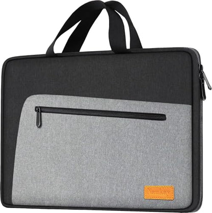 Laptop Sleeve, Slim Durable Notebook Computer Protection Case Business Briefcase Handle Bag Compatible with 14 15 15.4 inch MacBook Pro HP Dell Acer Asus Chromebook, Black/Grey - size: 15 Inch