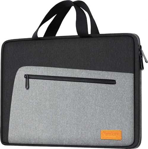 Laptop Sleeve, Slim Durable Notebook Computer Protection Case Business Briefcase Handle Bag Compatible with 14 15 15.4 inch MacBook Pro HP Dell Acer Asus Chromebook, Black/Grey - size: 15 Inch