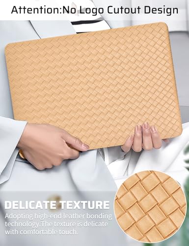 Seorsok Compatible with MacBook Air 13 Inch Case 2022-2018 Release A1932 A2179 M1 A2337 Touch ID,Elegant Leather Plastic Hard Shell Case Transparent Keyboard Cover,Brown Tartan PVC,No Logo Cutout - color: Brown( Tartan PVC), size: Air 13(A1932 A2179 M1 A2