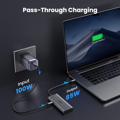 UGREEN USB C Docking Station Dual Monitor 4K@60Hz, 6-in-1 Dock with 2xHDMI | Single 8K@30Hz, 100W PD, 2x5Gbps USB-A & 1xUSB-C Data Ports, USB-C Revodok 206 Dock for Thinkpad, HP, Dell Laptops and More