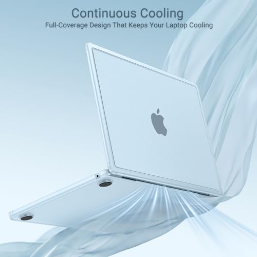 MOSISO Compatible with MacBook Air 13 inch Case M5 2026 M4 M3 M2 2025-2022 | A3449 A3240 A3113 A2681, Scratch-Resistant Shock-Absorbent Reinforced Hard Shell Cover for MacBook Air 13.6 Case, Sky Blue - color: Sky Blue
