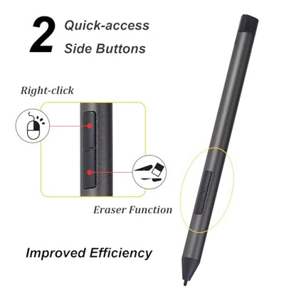 Digital Pen 2 Compatible for Lenovo Digital Pen 2,Compatible with Lenovo IdeaPad Flex 5/7 Series,Yoga 6/7/9 Series,Yoga Book 9/7i/2i,13w/300w Yoga,ThinkBook 13x G2 IAP-21AT Pen(Gray)