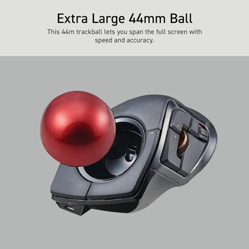 ELECOM DEFT PRO Trackball Mouse, Wired, Wireless, Bluetooth 3 Types Connection, Ergonomic Design, 8-Button Function, Red Ball, Windows11, MacOS (M-DPT1MRXBK) - style: Trackball Mouse