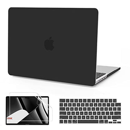 B BELK Compatible with MacBook Pro 14 inch Case M5 2026-2021 M4 M3 M2 M1 A3426 A3427 A3434 A3112 A3185 A3401 A2918 A2992 A2779 A2442, Plastic Hard Shell Case+Keyboard Cover+Screen Protector, Black - color: Black