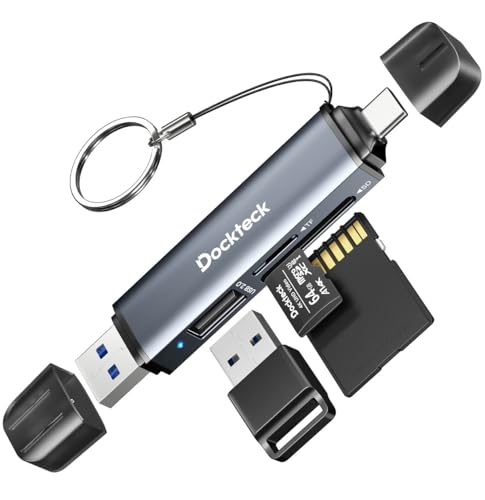 SD Card Reader, 3-Slot USB A/C to Micro SD Card Adapter USB3.0 | 5Gbps, OTG Support, Memory Card Reader for UHS-I SD/Micro SD/SDHC/SDXC/MMC, Plug&Play, SD/TF Card Reader for Macbook iphone - color: Grey