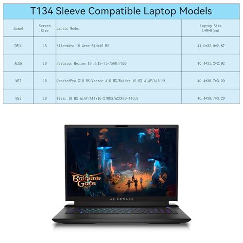 Smatree T134 Hard Protective 18 inch Laptop Case for DELL Alienware m18 R2 | Compatible for 18 inch DELL Alienware m18 R2 Gaming Laptop, for ACER Predator Helios 18 PH18-71-756U, MSI CreatorPro X18 HX - size: 18 inch/T134/Size:42.5*33.3cm