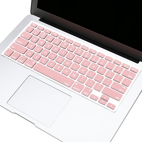 MOSISO Silicone Keyboard Cover Compatible with MacBook Air 13 inch A1466 A1369 2010-2017&Compatible with MacBook Pro 13/15 inch (with/Without Retina Display, 2015 or Older Version), Rose Quartz - color: Rose Quartz