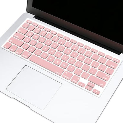 MOSISO Silicone Keyboard Cover Compatible with MacBook Air 13 inch A1466 A1369 2010-2017&Compatible with MacBook Pro 13/15 inch (with/Without Retina Display, 2015 or Older Version), Rose Quartz - color: Rose Quartz