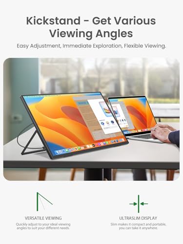 Portable Monitor 24.5” 165HZ, 2K Portable Gaming Monitor with FreeSync, HDR, 180°Adjustable Stand & VESA, 350Nits QHD IPS Large Travel Gaming Second Screen for Laptop, Game Console