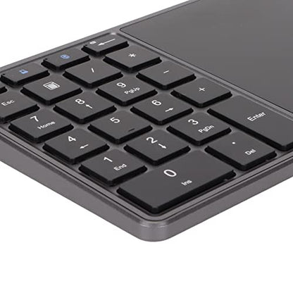 ASHATA 2 in 1 Number Pad, Mini 22 Keys Numeric Keypad, Blutooth 4.2 2.4G Dual Modes USB Number Pad Numpad with Touchpad for Laptop, PC, Desktop, Notebook(Iron)