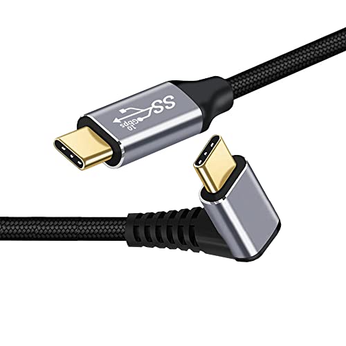 cablecc Type-C USB-C Male 90 Degree Up Down Angled to Male USB3.1 10Gbps 100W Data Cable for Laptop Phone 200CM - style: UP Angled-200CM