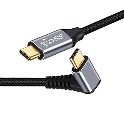 cablecc Type-C USB-C Male 90 Degree Up Down Angled to Male USB3.1 10Gbps 100W Data Cable for Laptop Phone 200CM - style: UP Angled-200CM
