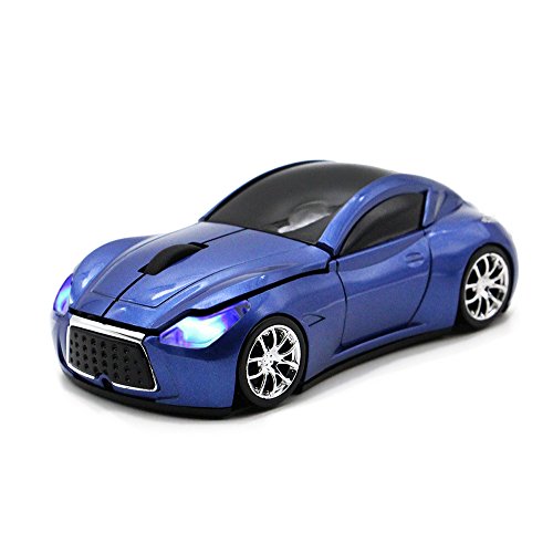 MGbeauty Sports Car Mouse Wireless Mouse Computer Mice Laptop Optical Gaming Mouse for PC MAC(Blue) - color: Blue