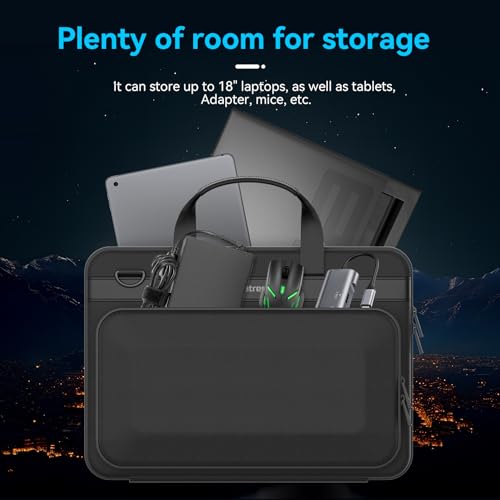 Smatree Heavy Duty Hard Case for 18 inch HP/Alienware/ASUS/Acer/MSI | for 18 inch Alienware 18/m18,ASUS ROG Strix G18/Scar18 2025/2024,Acer Predator Helios 18/Neo 18,Raider 18HX,HP OMEN 17 - color: Black-18 Inch
