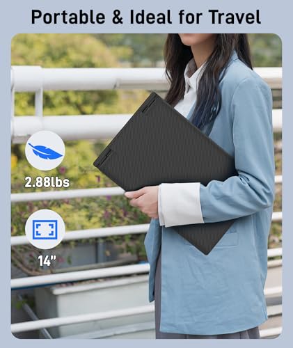 Laptop Screen Extender, 14" FHD 1080P IPS Portable Monitor for 13" - 17" Laptops, Plug & Play Screen Extender, Auto Adjust Width Dual Monitor, Compatible with Mac/Wins/Dex/Chrome | Lightweight Portable Monitor, Plug & Play, Auto Adjust Width Dual Monitor,