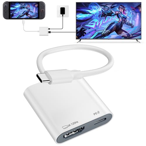 [Apple MFi Certified] USB C to HDMI Adapter, 4K@120Hz USB-C to HDTV Adapter | 4K@120Hz Type-C to HDMI Adapter & PD 100W Fast Charging for iPhone 17/16/15, MacBook, Tablets, Switch and More USB-C Devices