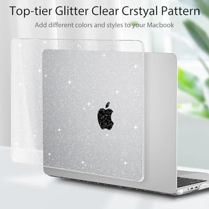 Case for MacBook Air 15 Inch 2026-2023 Release M5 A3448 M4 A3241 M3 A3114 M2 A2941, Hard Shell with Screen Protector & Keyboard Cover, Compatible with Touch ID, Sparkle Clear - color: Sparkle Clear