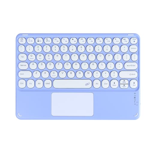 Wireless Bluetooth Keyboard with Touchpad 10inch Portable Rechargeable Slim Keyboard for iPad Pro/iPad Air/iPad 9.7/iPad 10.2/iPad mini and Other iOS Android Windows Devices(Purple) - color: Purple