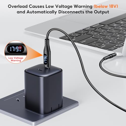FARSENSE Universal Laptop DC Charger Replacement kit,Round Barrel 100W PD Trigger Cable with 10 Connector and Display Voltage for Sony/Samsung/Acer/Asus/Lenovo/Dell/HP Laptop,Etc Charging