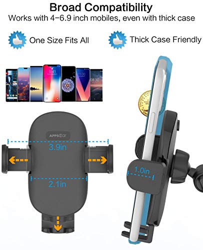 APPS2Car Phone Stand for Desk, Adjustable Cell Phone Holder for Office | Triple-Clamp Phone Holder, Height-Adjustable Folding Arm, 360° Rotation, Anti-Slip Base, Fits Cases up to 20mm
