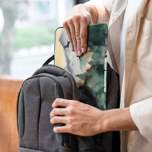 14 inch Laptop Sleeve with Handle Shockproof Laptop Bag Waterproof Computer Cover Bag Mountain Birds Watercolor Briefcase