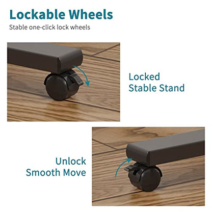Laptop Table Mobile Adjustable Height Portable Desk Notebook Swivel PC Computer Rolling Desk with Wheels, Laptop Stand for Couch Bedside Hospital Bed Table - color: Black