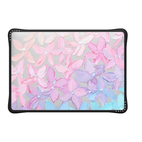 CASETiFY Impact MacBook Pro 13" (M1 / M2 / Intel) Case [Enhanced Protective Corner Design/Ventilation Cutouts/Anti-Slip Grip] - Clear Hydrangea Blooms - Clear Black - color: Clear Hydrangea Blooms, size: MacBook Pro 13