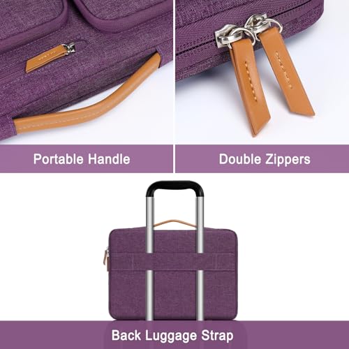 MOSISO 360 Protective Laptop Case 13.3 inch, 13-13.3 inch Laptop Sleeve | Compatible with MacBook Air/Pro 13 / Pro 14,HP Dell Acer ASUS, Side Open Carrying Case with 4 Zipper Pockets,Argyle Purple - color: Argyle Purple, size: 13.3 inch