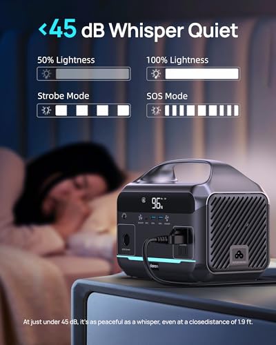 DaranEner Portable Power Station 600W with Bag, 288Wh (90,000mAh) LiFePO4 Battery Backup, 2×600W (1200W Surge) AC Outlets, 2.2H Fast Recharge, Solar Generator for Camping, RV, Travel, Home Emergency - color: Black&Blue