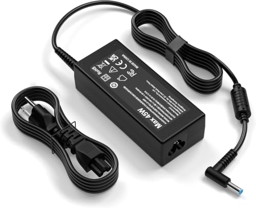 Replacement for HP Laptop Charger 45W Blue Tip Power Adapter | Compatible with HP AI 17 17-cn5037nr,17t-cn300/cn400,17z-cp300/cp200