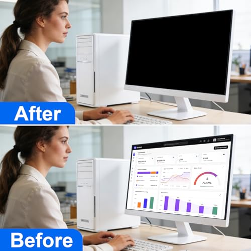 [2-Pack] Privacy Screen For Computer Monitor, 20-Inch 16:9 Aspect Ratio; Anti Spy/Bule Light/Glare And Eye Protection, 2 Install Ways Removable For Office, Airport, Cafe And Other Public Area; Diagonal 20 Inches, Width 17.43 Inches, Height 9.81 Inches - c