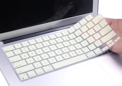 Keyboard Skin Compatible for 2026-2022 MacBook Air 13.6 & 15 inch M5 M4 M3 M2 A3449 A3448 A3240 A3114, 2026-2021 MacBook Pro 14 & 16 M5 M4 M3 M2 M1 A3426 A3427 A3428 A3429 A3434 A3112 (Creamy) - color: Creamy