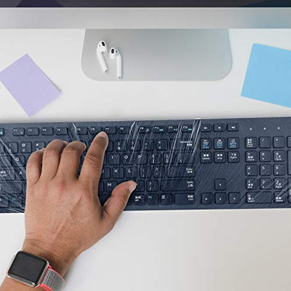Weewooday 30 Pcs Universal Disposable Keyboard Protector Cover 0.025mm Wipeable Fully Covered Waterproof Anti-Dust Keyboard Protector for Computer Desktop Schools Office Supplies