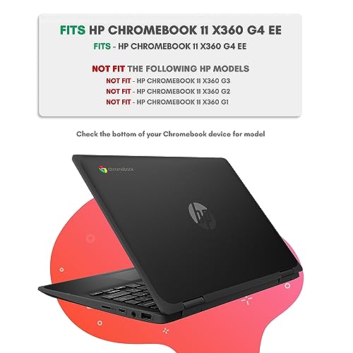 UZBL Case for HP Chromebook x360 11 G4 Education Edition, Clear Rugged Protective Hard Shell Case Cover, Classroom and Student-Proof Protection