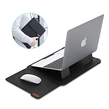 Nillkin Laptop Sleeve 15.6 inch (3-in-1), MacBook Sleeve with Adjustable Stand & Mouse Pad, 2 Stand Modes, 15 inch Laptop Case, MacBook Accessories, Slim for Chromebook/HP 13-15.6, Black Texture - color: Black Texture