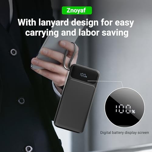 Portable Charger Power Bank 50000mAh- 7 Outputs & 3 Inputs USB-C PD 22.5W Fast Charging Powerbank Battery Pack with Built-in Cables and Ports LED Display for iPhone 16 15 14 13 Samsung Android iPad - size: 50000mAh