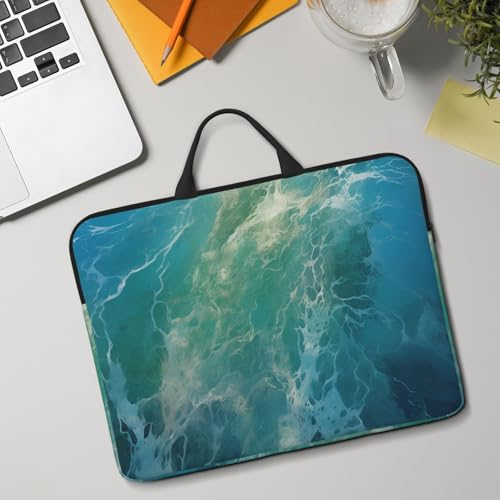 14 inch Laptop Sleeve with Handle Shockproof Laptop Bag Waterproof Computer Cover Bag Ocean Background Briefcase