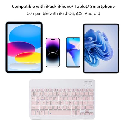Ultra-Slim Rechargeable Bluetooth Keyboard Portable Wireless Keyboard for iPad A16 11th 10th Generation, iPad Pro iPad Air iPad mini iPhone, Android Samsung Galaxy Tablet Smartphone Cell Phone (Pink) - color: Pink