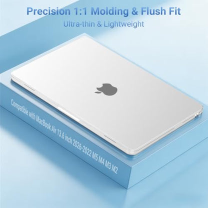 MOSISO Compatible with MacBook Air 13 inch Case M5 2026 M4 M3 M2 2025-2022 | A3449 A3240 A3113 A2681, Scratches-Resistant Protective Hard Shell for MacBook Air 13.6 inch Case, Matte Clear - color: Matte Clear