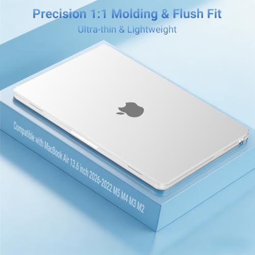 MOSISO Compatible with MacBook Air 13 inch Case M5 2026 M4 M3 M2 2025-2022 | A3449 A3240 A3113 A2681, Scratches-Resistant Protective Hard Shell for MacBook Air 13.6 inch Case, Matte Clear - color: Matte Clear