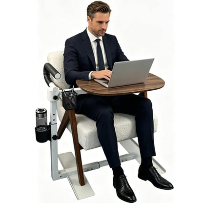 Auxiliary Standing Tray Table, 360 Degree and Height Adjustable Rotating TV and Laptop Table, Ergonomic Auxiliary Safety Standing Handle, aid Standing Independent Living - color: White, size: Armrest TV 360° Table