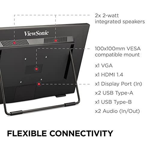 ViewSonic TD2465 24 Inch 1080p Touch Screen Monitor, 10-Point Multi-Touch for Industrial and Retail Environments, Glove-Friendly Interaction, Advanced Ergonomics, HDMI, USB - style: 24-Inch