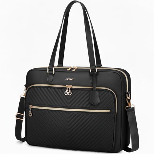 Laptop Bag Case 17 17.3 inch for Women Men Computer Briefcase Compatible with Dell XPS Inspiron, HP Pavilion Omen, LG Gram, Lenovo, ASUS, Acer, Messenger Shoulder Bag with Strap Handle, Black - color: Black, size: 17.3 inch
